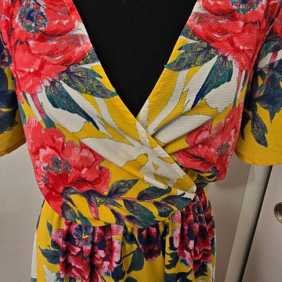 Flying Tomato Yellow Pink Floral Maxi Dress Small Perfect for Easter - Picture 5 of 10